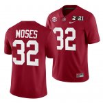 Men's Alabama Crimson Tide #32 Dylan Moses 2021 Rose Bowl Champions Crimson NCAA Playoff Home College Football Jersey 2403YVBX1